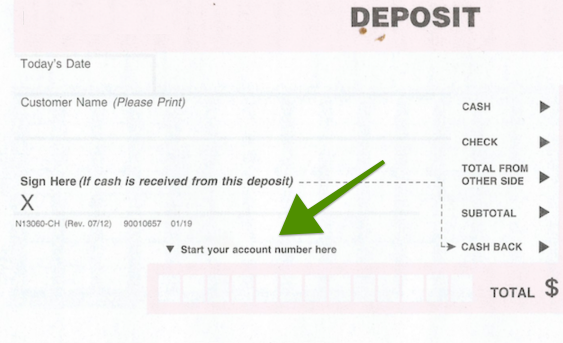 Where to find the account number on a check