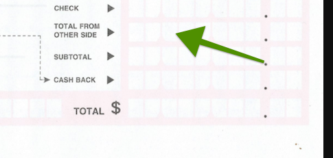 deposit slip checks total