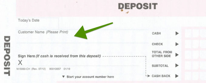 Deposit Slip Template