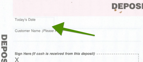 deposit slip date