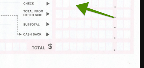 How to list a single check on a deposit slip