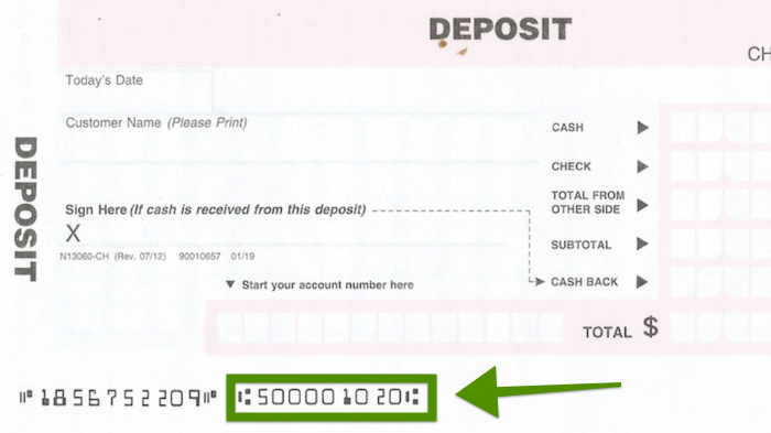 Where to find the routing number on a deposit slip
