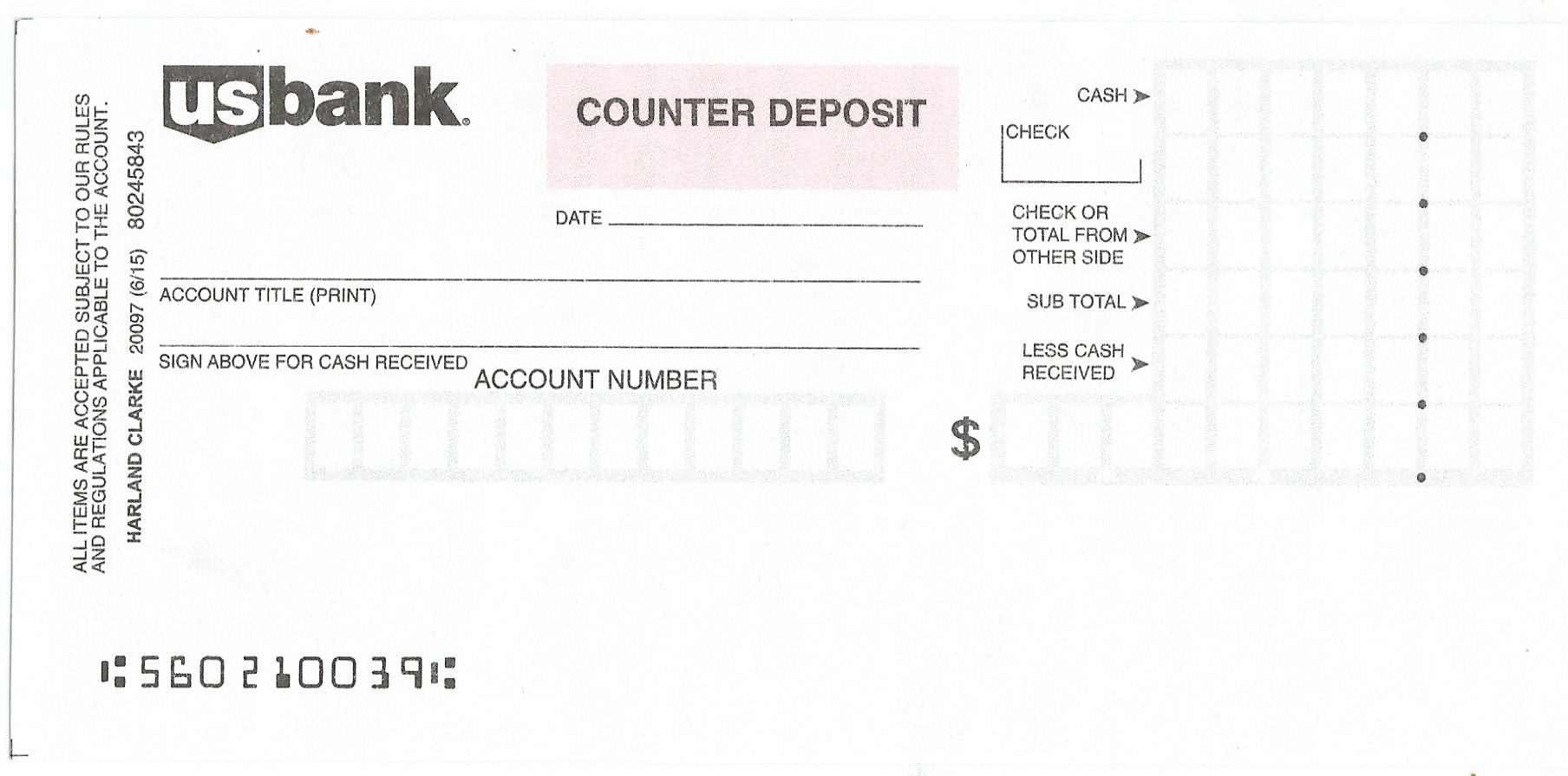 US Bank Deposit Slip - Free Printable Template - CheckDeposit.io Intended For Cashiers Check Template