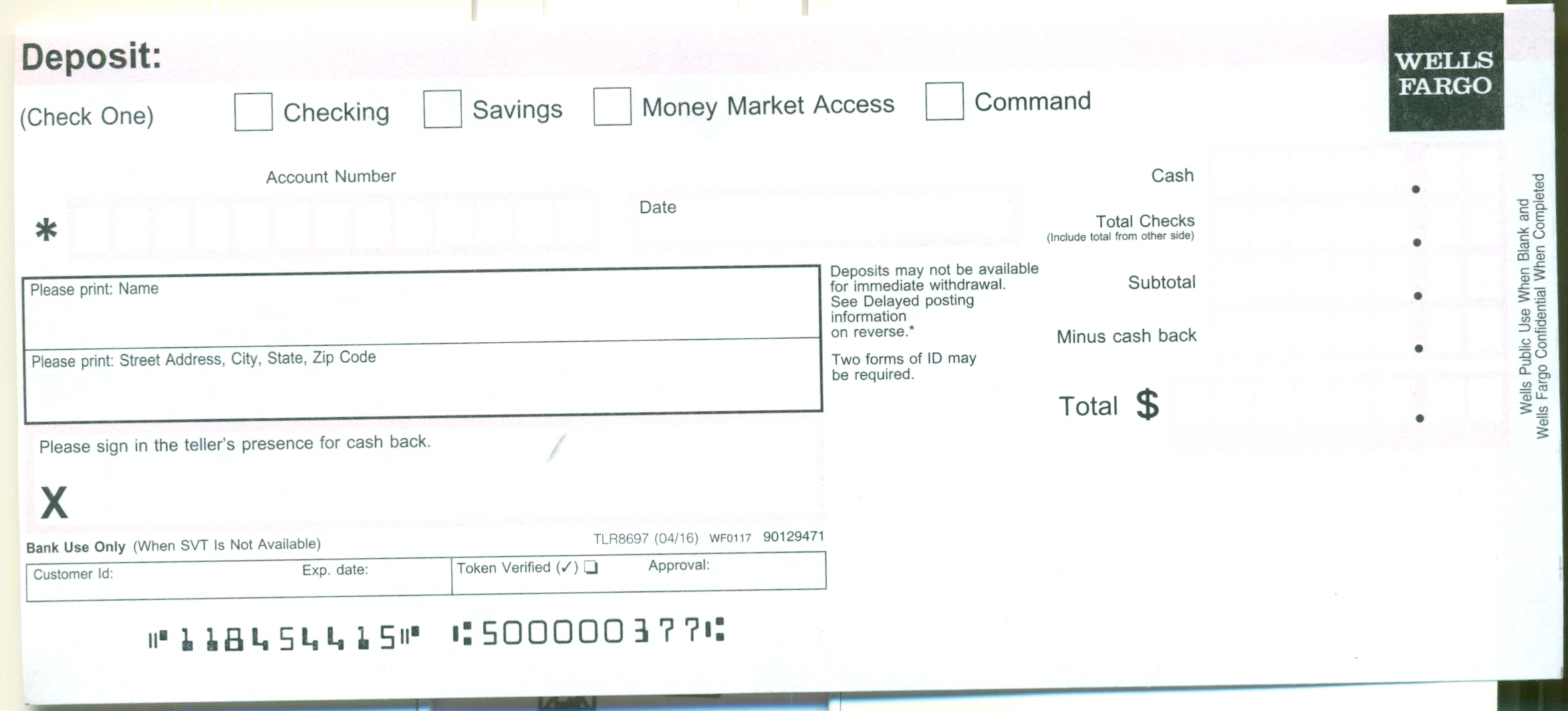 Wells Fargo Deposit Slip - Free Printable Template - CheckDeposit.io